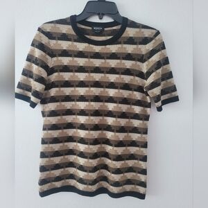 Worth Geometric Pattern Knit Top 100% Wool